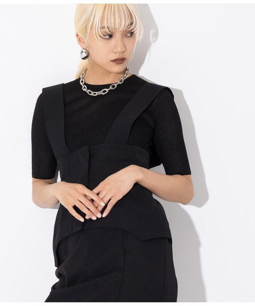 Settimissimo（セッティミッシモ）の「カーブヘムビスチェ（Tシャツ/カットソー・レディース・ブラック/ブルー・FREE）」の4枚目の写真