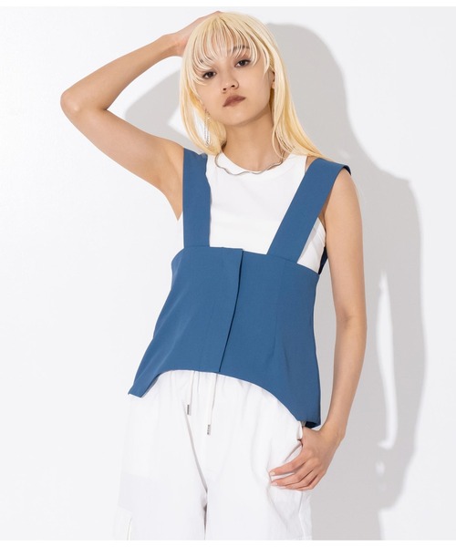 Settimissimo（セッティミッシモ）の「カーブヘムビスチェ（Tシャツ/カットソー・レディース・ブラック/ブルー・FREE）」の11枚目の写真