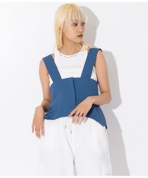 Settimissimo（セッティミッシモ）の「カーブヘムビスチェ（Tシャツ/カットソー・レディース・ブラック/ブルー・FREE）」の12枚目の写真