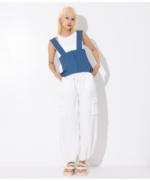 Settimissimo（セッティミッシモ）の「カーブヘムビスチェ（Tシャツ/カットソー・レディース・ブラック/ブルー・FREE）」の16枚目の写真