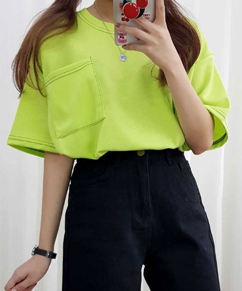 VIVID LADY(ビビッドレディー)の「トップス レディース 半袖(Tシャツ/カットソー・レディース・パープル/ブラック/ピンク/グレー/グリーン/アイボリー/グリーン系その他・FREE)」の6枚目の写真