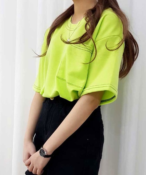 VIVID LADY(ビビッドレディー)の「トップス レディース 半袖(Tシャツ/カットソー・レディース・パープル/ブラック/ピンク/グレー/グリーン/アイボリー/グリーン系その他・FREE)」の12枚目の写真