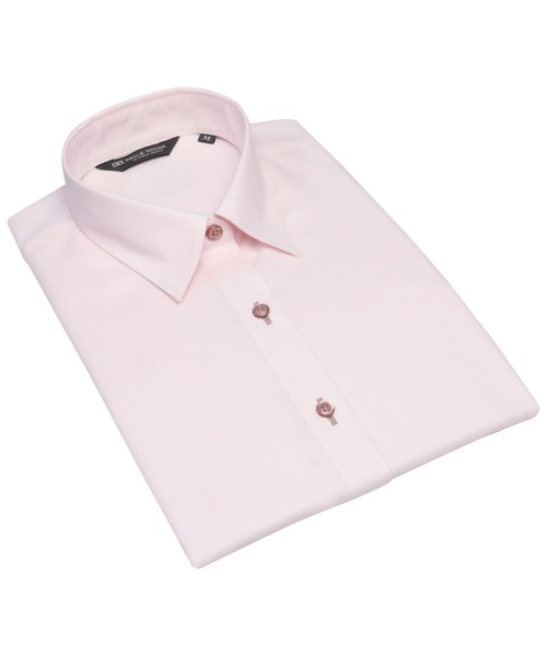 TOKYO SHIRTS(トウキョウシャツ)の「形態安定ノーアイロン レギュラーカラー 7分袖ビジネスワイシャツ(ビジネスシャツ・レディース・ピンク・LL/M/L/XL)」の1枚目の写真