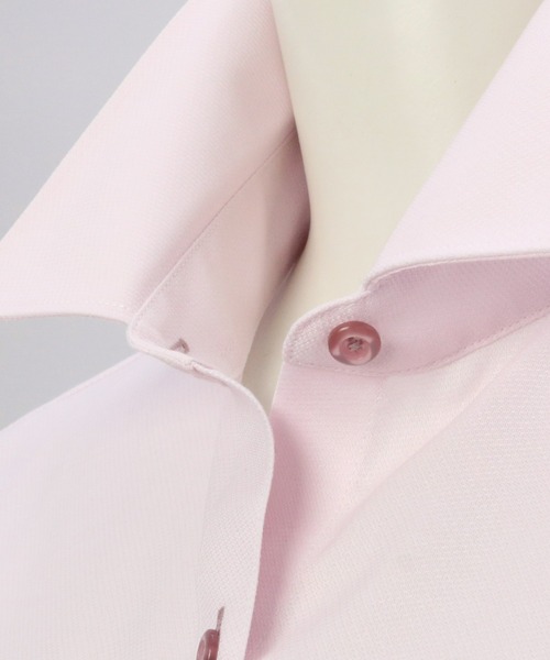 TOKYO SHIRTS(トウキョウシャツ)の「形態安定ノーアイロン レギュラーカラー 7分袖ビジネスワイシャツ(ビジネスシャツ・レディース・ピンク・LL/M/L/XL)」の3枚目の写真