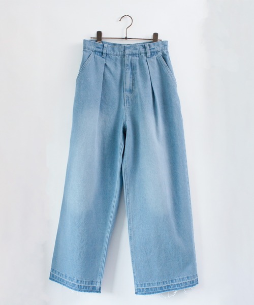 for/c(フォーシー)の「タックワイドデニムパンツ【オーガニックコットン】(デニムパンツ・レディース・ライトブルー/インディゴブルー・LL/L/M)」の16枚目の写真