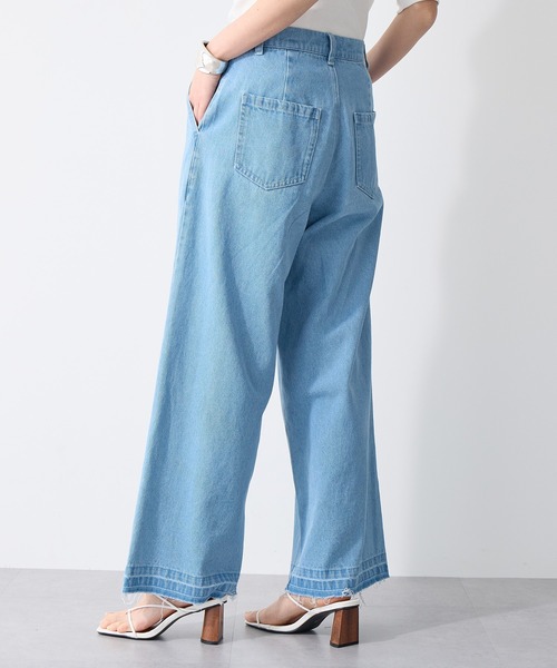 for/c(フォーシー)の「タックワイドデニムパンツ【オーガニックコットン】(デニムパンツ・レディース・ライトブルー/インディゴブルー・LL/L/M)」の20枚目の写真