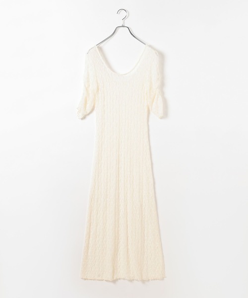 Heather（ヘザー）の「レイヤードレースワンピース（5分袖） 137503