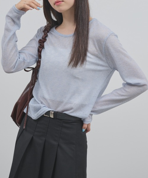 paravion（パラビオン）の「シアースラブロンT（Tシャツ/カットソー・レディース・ブルー/ミント/ホワイト・FREE）」の8枚目の写真