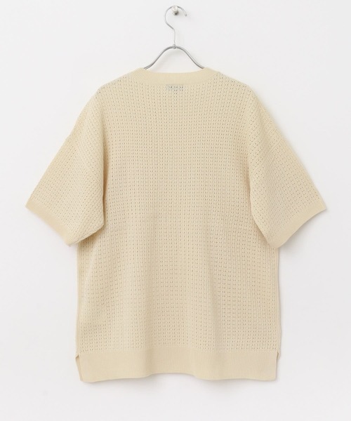ITEMS URBANRESEARCH（アイテムズ アーバンリサーチ）の「メッシュニット クルーネック 半袖Tops（ニット/セーター・メンズ・ブラック/ホワイト・MEDIUM/LARGE）」の17枚目の写真