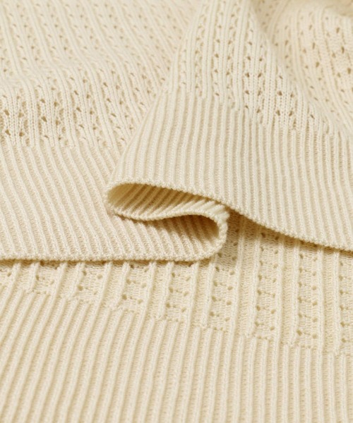 ITEMS URBANRESEARCH（アイテムズ アーバンリサーチ）の「メッシュニット クルーネック 半袖Tops（ニット/セーター・メンズ・ブラック/ホワイト・MEDIUM/LARGE）」の18枚目の写真