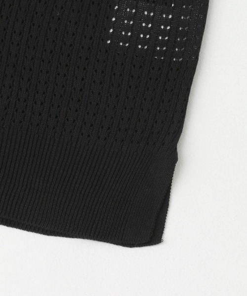 ITEMS URBANRESEARCH（アイテムズ アーバンリサーチ）の「メッシュニット クルーネック 半袖Tops（ニット/セーター・メンズ・ブラック/ホワイト・MEDIUM/LARGE）」の19枚目の写真