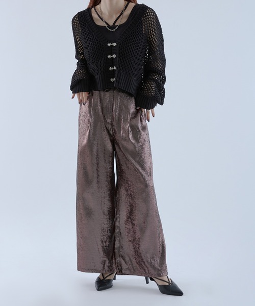 Ellno de Mavie（エルノデメヴィ）の「チャイナボタンメッシュカーディガン（カーディガン/ボレロ・レディース・ブルー/ブラック・FREE）」の15枚目の写真