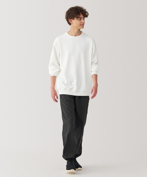 無印良品（ムジルシリョウヒン）の「〔MUJI WALKER〕紳士　ＵＶカット乾きやすいワッフル長袖Ｔシャツ（Tシャツ/カットソー・メンズ・オフホワイト/ブラック・XL/L/M/S）」の4枚目の写真