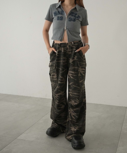 dispark（ディスパーク）の「DISPARK/カモフラワイドカーゴパンツ（カーゴパンツ・レディース・カーキ・FREE）」の3枚目の写真