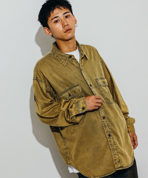 BEAMS（ビームス）の「フェード ワークシャツ（シャツ/ブラウス・メンズ・ネイビー/ブラック系その他4/オリーブ・S/XL/L/M）」の14枚目の写真