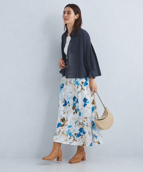 green label relaxing（グリーンレーベルリラクシング）の「シアー ドルマン ショート シャツ 2（シャツ/ブラウス・レディース・モカ/ネイビー/ダークグリーン・FREE）」の11枚目の写真