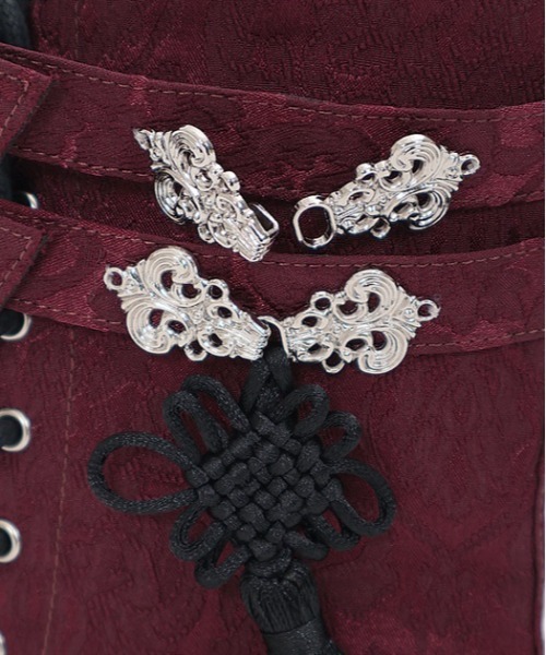 axes femme POETIQUE(アクシーズファムポエティック)の「チャイナ釦タンクソールブーツ(ブーツ・レディース・A/ブラック/ワイン・MEDIUM/LARGE)」の8枚目の写真