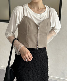 Thevon | ダブルジップ合皮キャミ(シャツ/ブラウス)