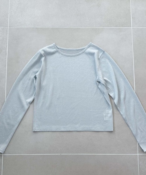 archives(アルシーヴ)の「ラメシアーTOPS(Tシャツ/カットソー・レディース・ミント/グレー/ブラック・MEDIUM)」の1枚目の写真