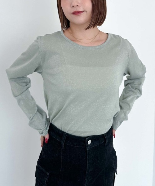 archives(アルシーヴ)の「ラメシアーTOPS(Tシャツ/カットソー・レディース・ミント/グレー/ブラック・MEDIUM)」の7枚目の写真