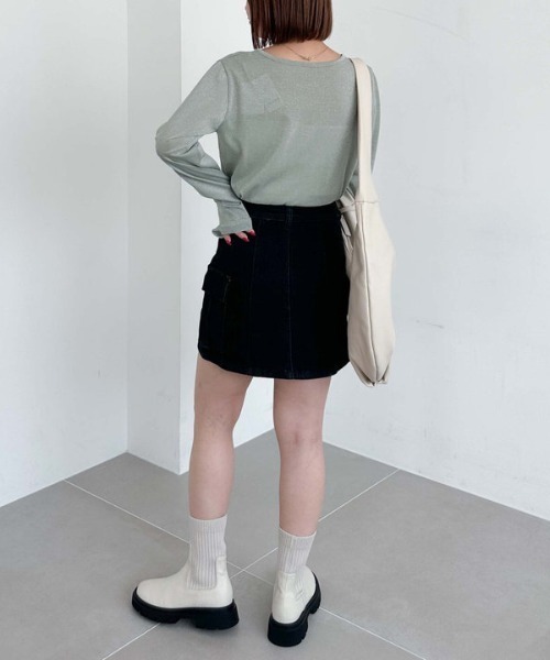 archives(アルシーヴ)の「ラメシアーTOPS(Tシャツ/カットソー・レディース・ミント/グレー/ブラック・MEDIUM)」の9枚目の写真