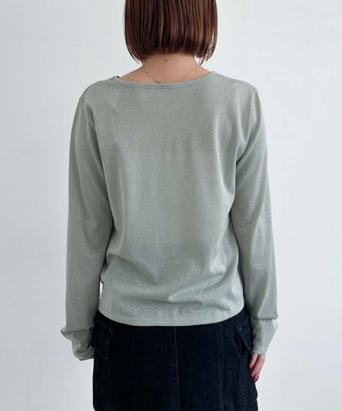 archives(アルシーヴ)の「ラメシアーTOPS(Tシャツ/カットソー・レディース・ミント/グレー/ブラック・MEDIUM)」の12枚目の写真
