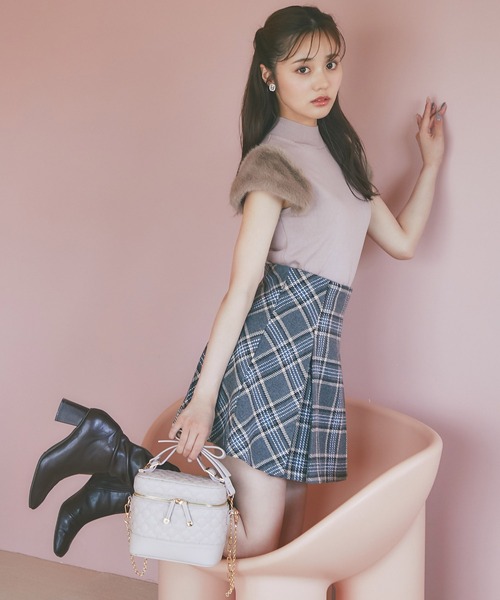 tocco closet(トッコ クローゼット)の「ファースリーブ切り替えニットプルオーバー(ニット/セーター・レディース・ピンク/アイボリー/ブラック・M)」の10枚目の写真