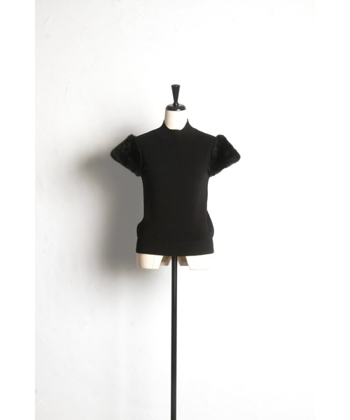 tocco closet(トッコ クローゼット)の「ファースリーブ切り替えニットプルオーバー(ニット/セーター・レディース・ピンク/アイボリー/ブラック・M)」の17枚目の写真