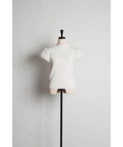 tocco closet(トッコ クローゼット)の「ファースリーブ切り替えニットプルオーバー(ニット/セーター・レディース・ピンク/アイボリー/ブラック・M)」の18枚目の写真