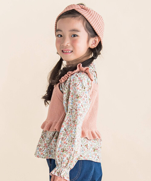 Noeil aime BeBe(ノイユエイムベベ)の「ヘアバンド付ニットベスト(90~130cm)(ベスト・キッズ・イエロー/ピンク・90cm/100cm/110cm/120cm/130cm)」の18枚目の写真