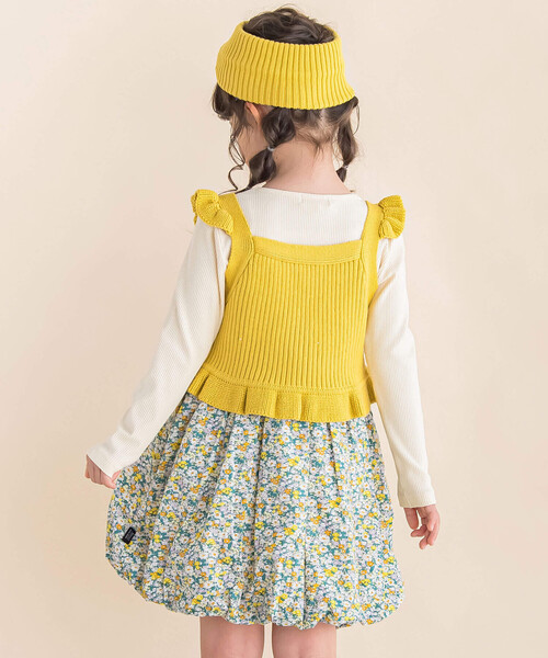 Noeil aime BeBe(ノイユエイムベベ)の「ヘアバンド付ニットベスト(90~130cm)(ベスト・キッズ・イエロー/ピンク・90cm/100cm/110cm/120cm/130cm)」の7枚目の写真