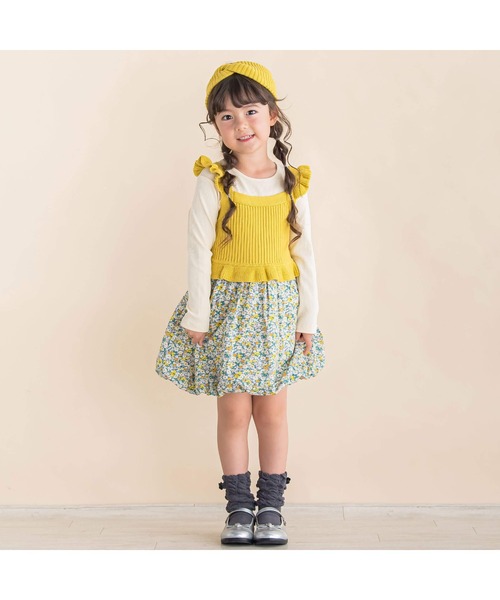 Noeil aime BeBe(ノイユエイムベベ)の「ヘアバンド付ニットベスト(90~130cm)(ベスト・キッズ・イエロー/ピンク・90cm/100cm/110cm/120cm/130cm)」の20枚目の写真