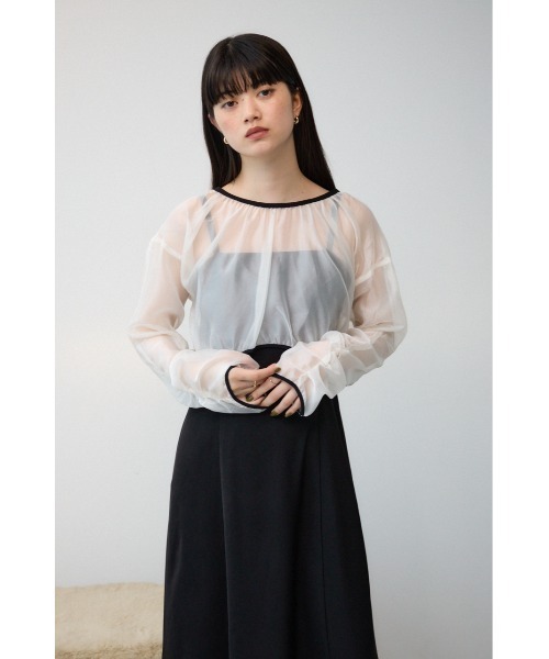 AZUL by moussy（アズールバイマウジー）の「チュールセットドレス（ワンピース・レディース・ホワイト/グレー・FREE）」の3枚目の写真
