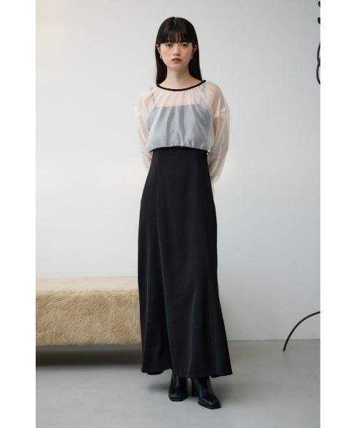 AZUL by moussy（アズールバイマウジー）の「チュールセットドレス（ワンピース・レディース・ホワイト/グレー・FREE）」の4枚目の写真