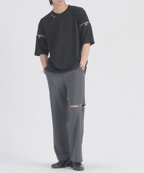 REGIEVO(レジエボ)の「【REGIEVO】 リング付きワイドスラックス イージーパンツ(スラックス・メンズ・グレー/ブラック・LARGE/MEDIUM)」の18枚目の写真