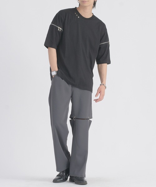REGIEVO(レジエボ)の「【REGIEVO】 リング付きワイドスラックス イージーパンツ(スラックス・メンズ・グレー/ブラック・LARGE/MEDIUM)」の19枚目の写真