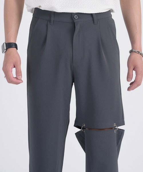 REGIEVO(レジエボ)の「【REGIEVO】 リング付きワイドスラックス イージーパンツ(スラックス・メンズ・グレー/ブラック・LARGE/MEDIUM)」の8枚目の写真