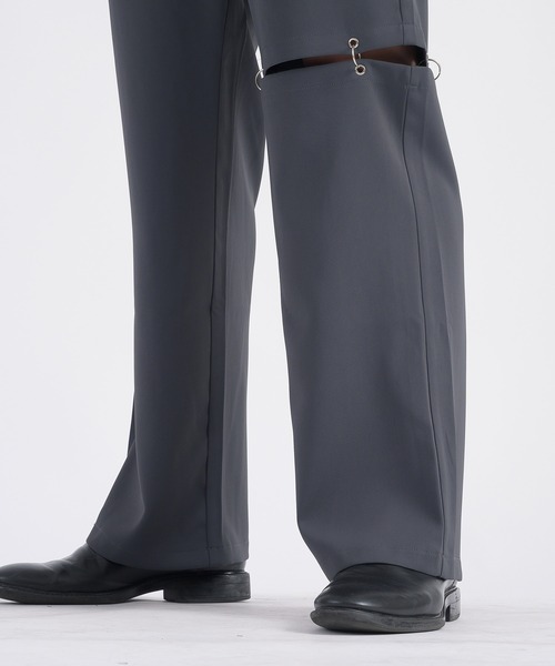 REGIEVO(レジエボ)の「【REGIEVO】 リング付きワイドスラックス イージーパンツ(スラックス・メンズ・グレー/ブラック・LARGE/MEDIUM)」の9枚目の写真