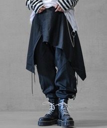 【13】ラップスカート付 サイドレース サルエルパンツ