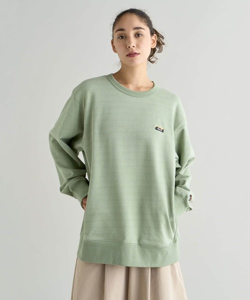 NANGA（ナンガ）の「ECO HYBRID MINI BOX LOGO EMBROIDERY SWEATSHIRT/エコハイブリッド ミニボックスロゴ エンブロイダリー スウェットシャツ（スウェット・メンズ・セージグリーン/ブラック/オートミール/ライトグレー/ホワイト/オレンジ/ブラック系その他・S/M/L/XL）」の6枚目の写真