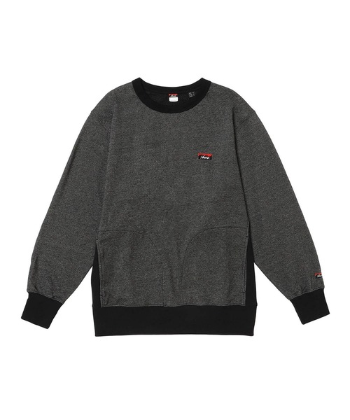 NANGA（ナンガ）の「ECO HYBRID MINI BOX LOGO EMBROIDERY SWEATSHIRT/エコハイブリッド ミニボックスロゴ エンブロイダリー スウェットシャツ（スウェット・メンズ・セージグリーン/ブラック/オートミール/ライトグレー/ホワイト/オレンジ/ブラック系その他・S/M/L/XL）」の3枚目の写真