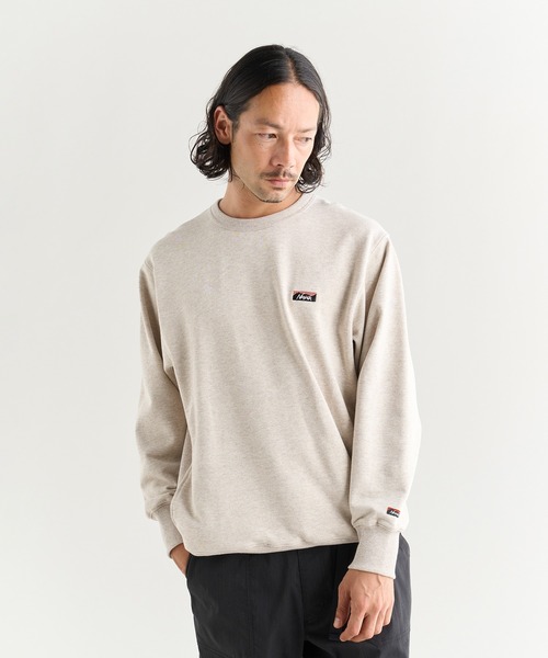 NANGA（ナンガ）の「ECO HYBRID MINI BOX LOGO EMBROIDERY SWEATSHIRT/エコハイブリッド ミニボックスロゴ エンブロイダリー スウェットシャツ（スウェット・メンズ・セージグリーン/ブラック/オートミール/ライトグレー/ホワイト/オレンジ/ブラック系その他・S/M/L/XL）」の18枚目の写真