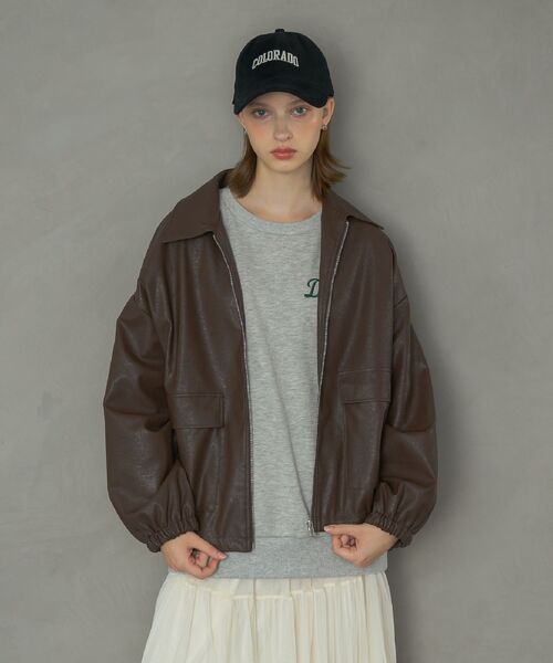 RETRO GIRL(レトロガール)の「裾ドロストFレザーJK(その他アウター・レディース・ライトグレー/ブラウン/ブラック・FREE)」の15枚目の写真