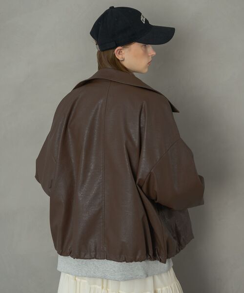 RETRO GIRL(レトロガール)の「裾ドロストFレザーJK(その他アウター・レディース・ライトグレー/ブラウン/ブラック・FREE)」の12枚目の写真