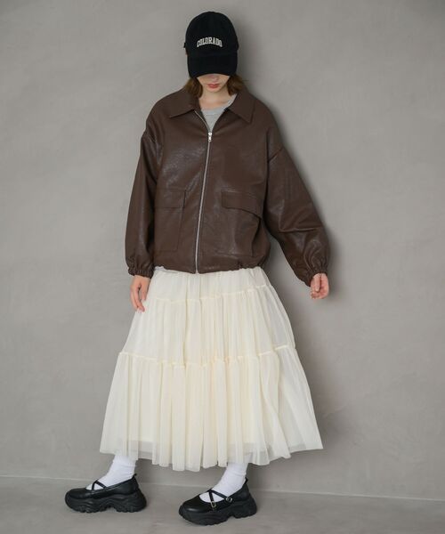 RETRO GIRL(レトロガール)の「裾ドロストFレザーJK(その他アウター・レディース・ライトグレー/ブラウン/ブラック・FREE)」の11枚目の写真