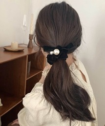 TONE SELECT GOODS | 【resonance】ベロア 大粒パール シュシュ(シュシュ)