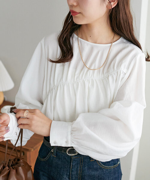 DISCOAT（ディスコート）の「ギャザー裾ドロストブラウス（シャツ