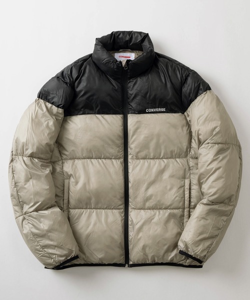 CONVERSE(コンバース)の「【CONVERSE/コンバース】ブランドネーム ワンポイント刺繍 ワントーン&切り替えカラーデザイン ファイバーダウンジャケット(ダウンジャケット/コート・メンズ・ベージュ×ブラック/ダークブルー/ブラウン/シルバーグレー/ブラック/オリーブ×ブラック・M/L/XL)」の3枚目の写真