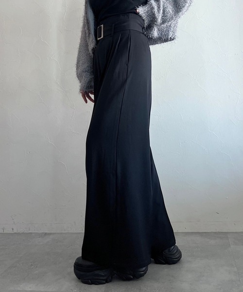 PAGEBOY（ページボーイ）の「サスツキワイドタックパンツ（スラックス・レディース・ブラック/モカ・FREE）」の10枚目の写真