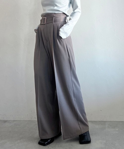 PAGEBOY（ページボーイ）の「サスツキワイドタックパンツ（スラックス・レディース・ブラック/モカ・FREE）」の11枚目の写真